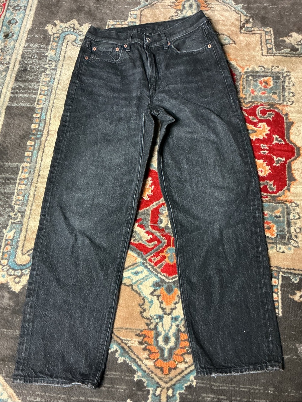 American Eagle 90s Boyfriend Black Jeans 8 Short